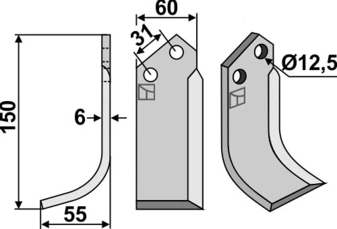 Fräsmesser 150x60mm, links